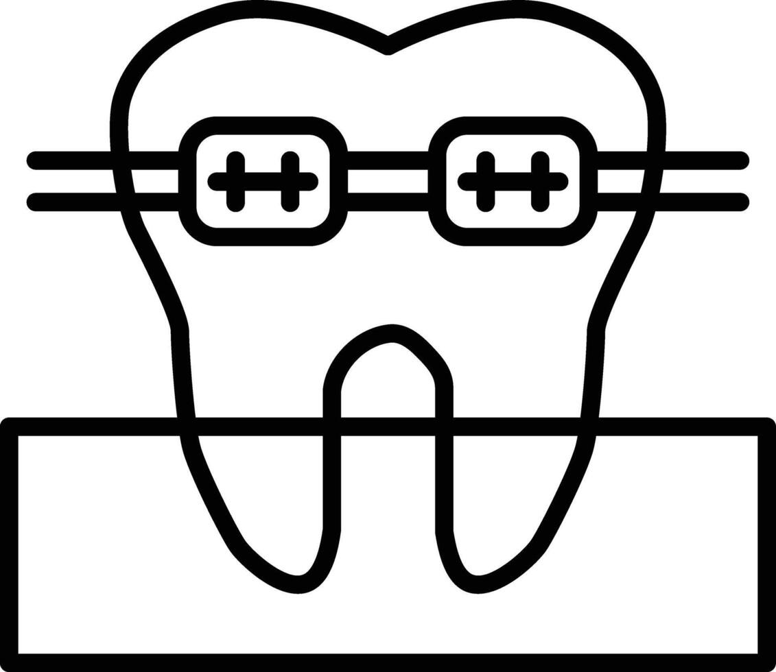 Tooth Braces Icon vector