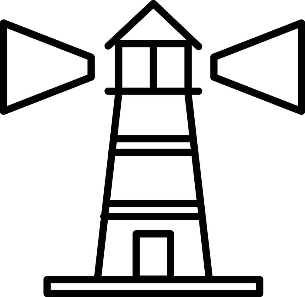 a black and white illustration of a lighthouse vector
