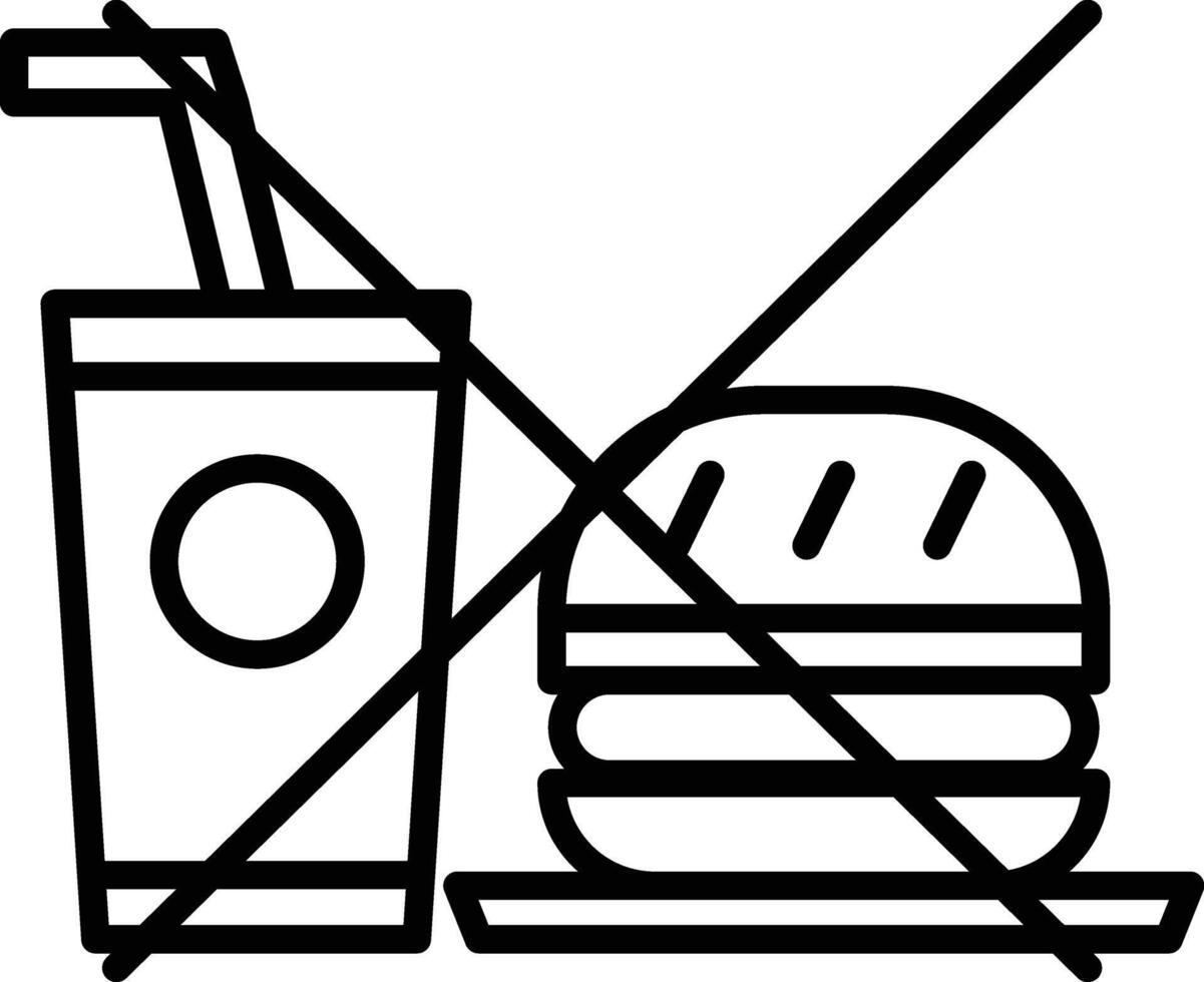 No Fast Food Icon vector