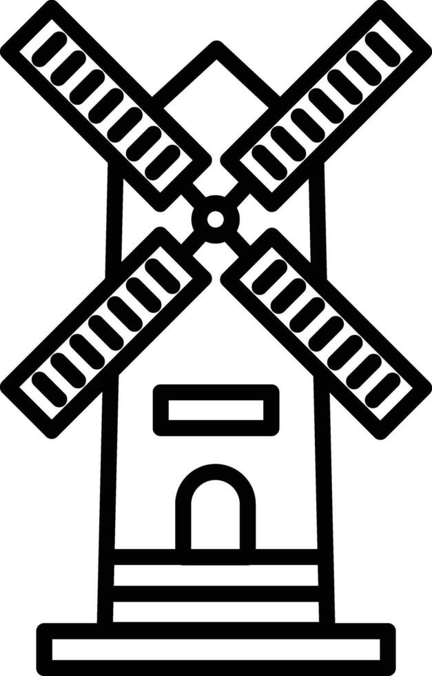 A black and white windmill icon vector