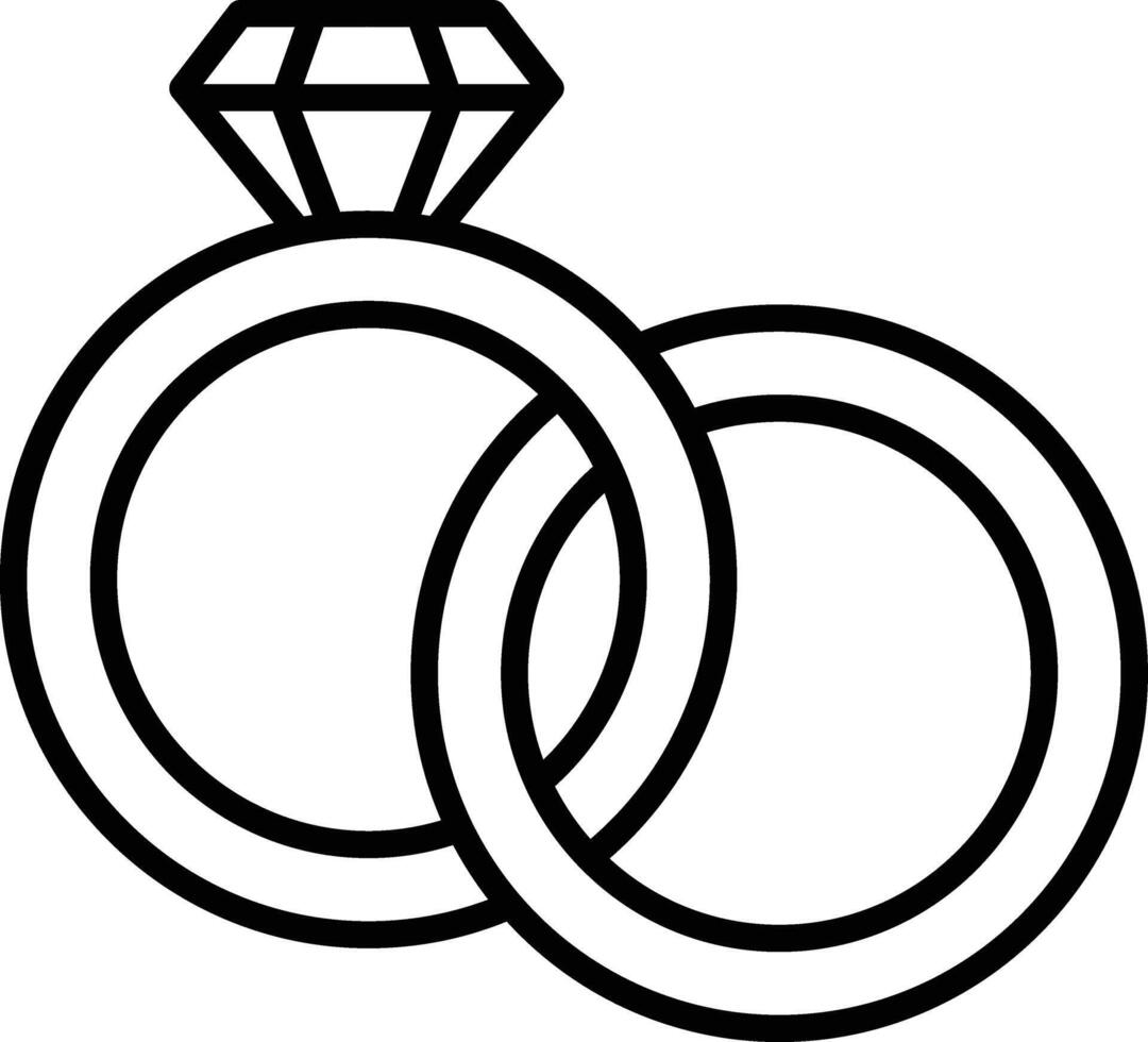 Wedding Rings Icon vector
