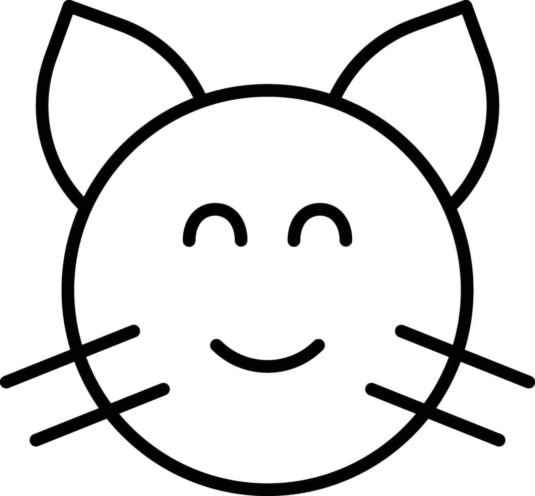 A black and white cat face with a smile vector
