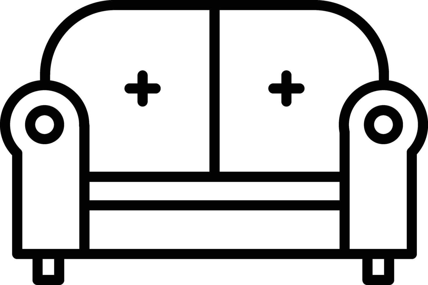 A black and white image of a couch vector