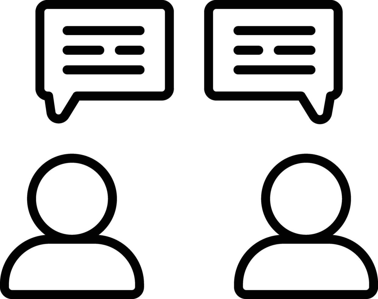 two people with speech bubbles and one with a speech bubble vector