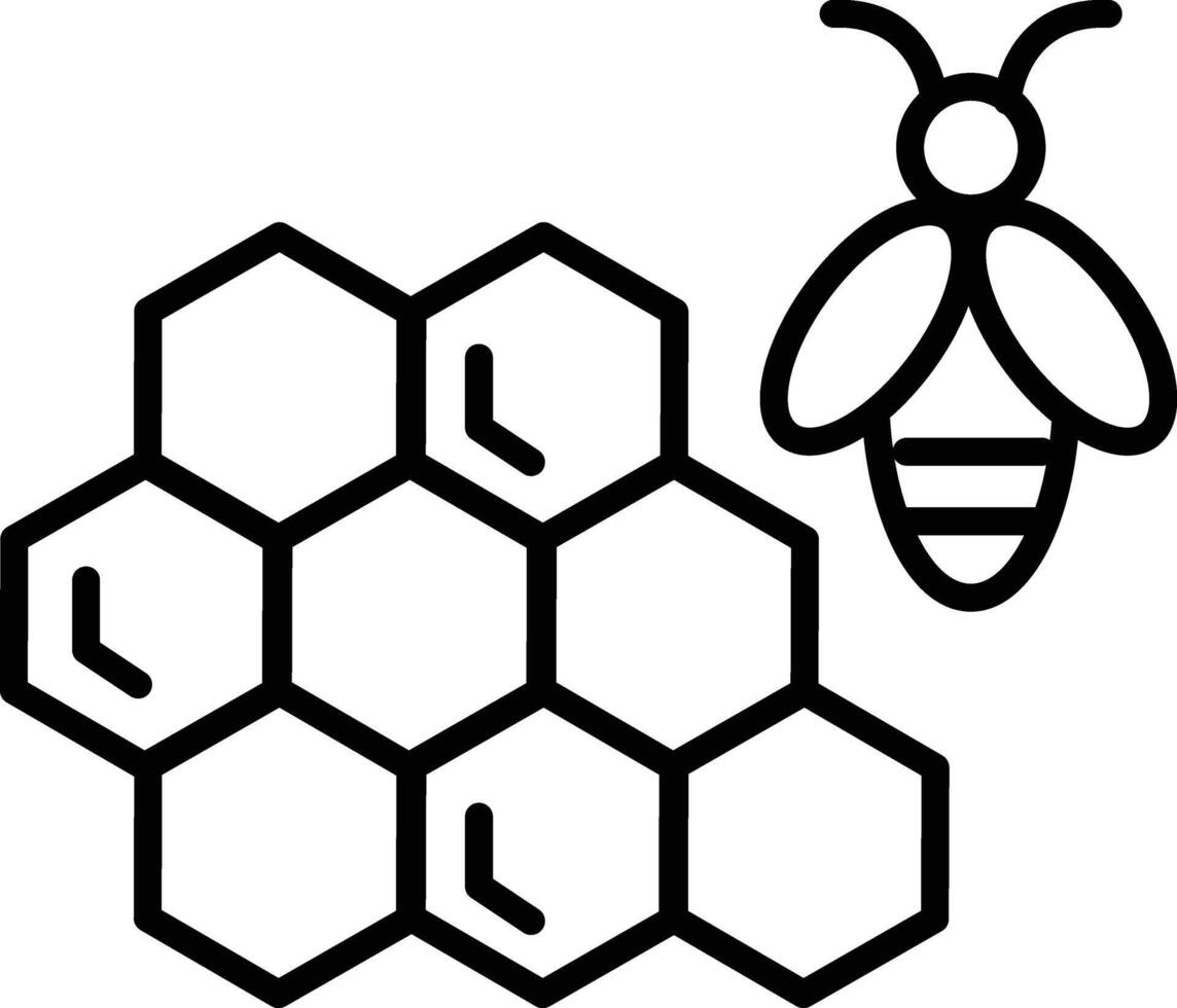 a bee and honeycomb icon vector