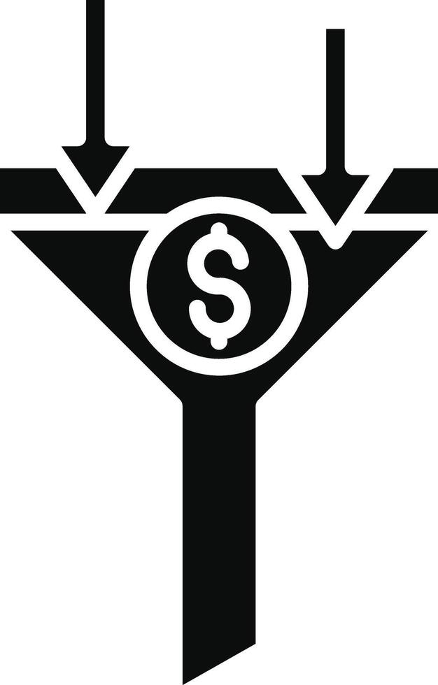A funnel with a dollar sign on it vector