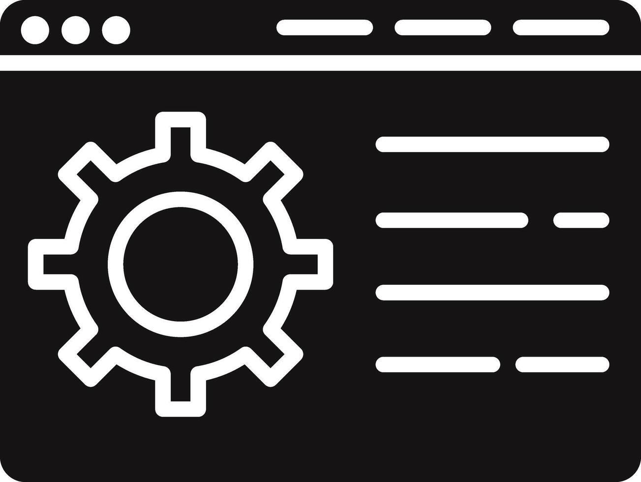 A black and white icon of a gearwheel vector