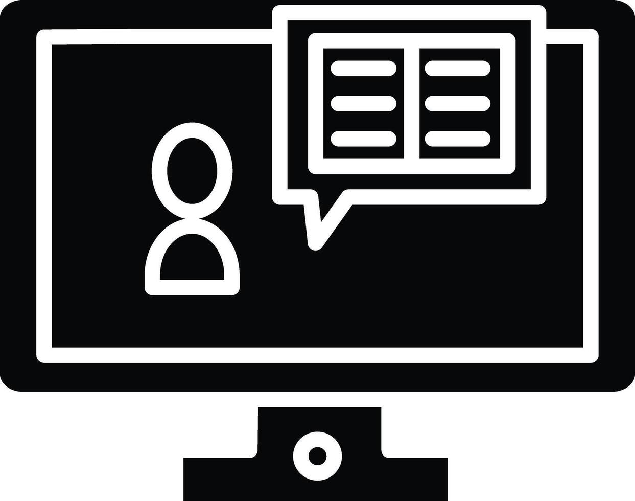 A computer monitor with a book icon on it vector