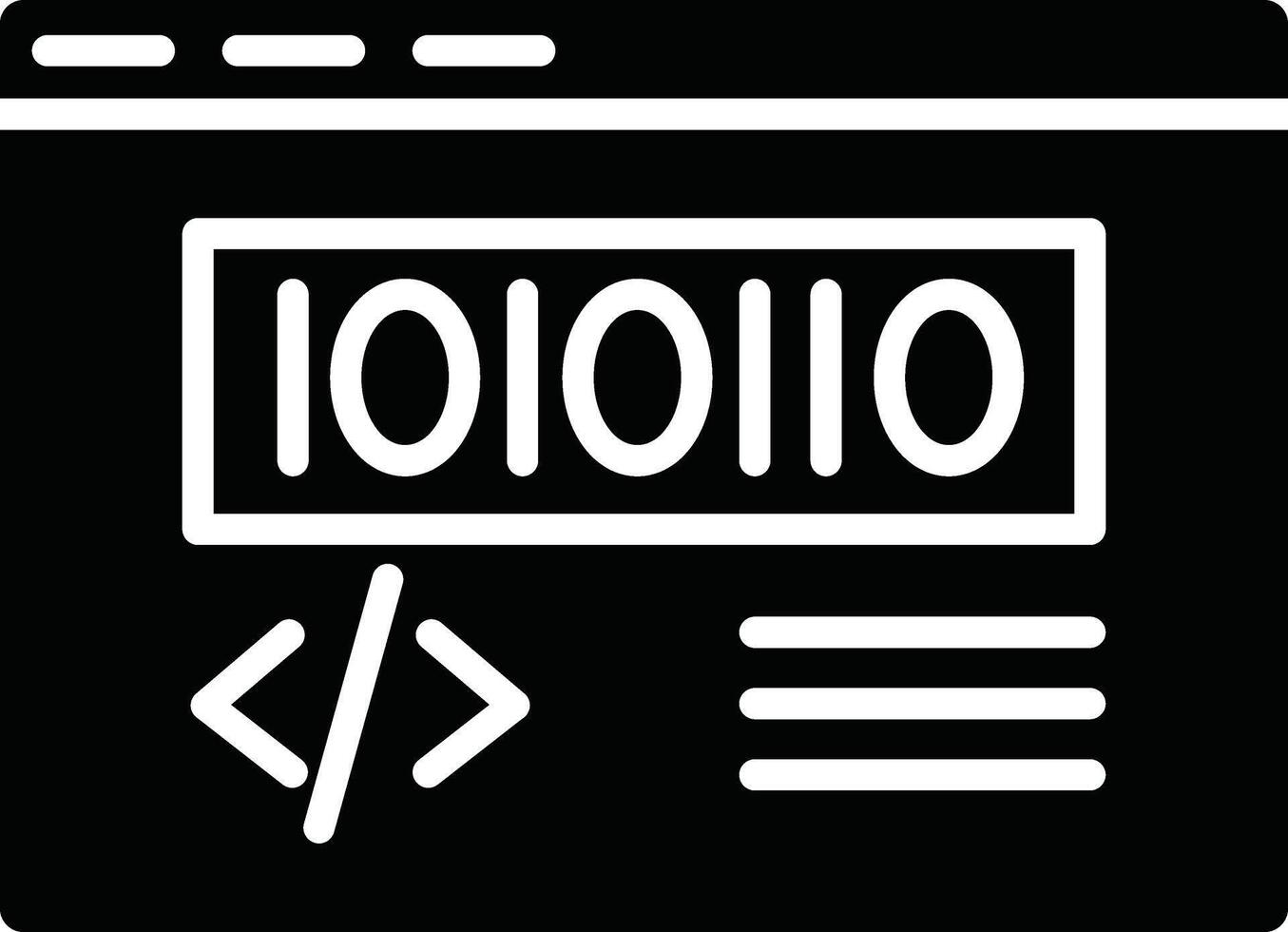 Binary Code Illustration Icon vector