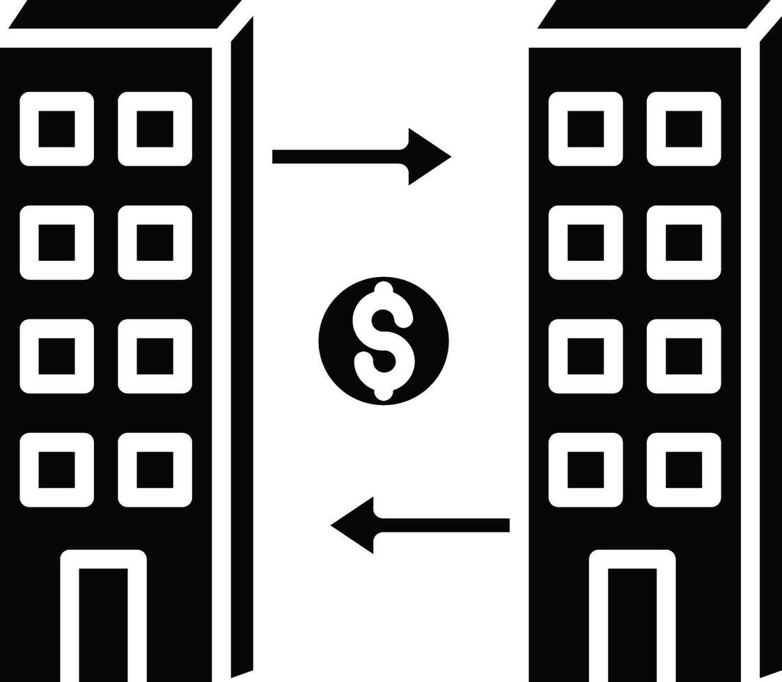 Two buildings with a dollar sign on top vector