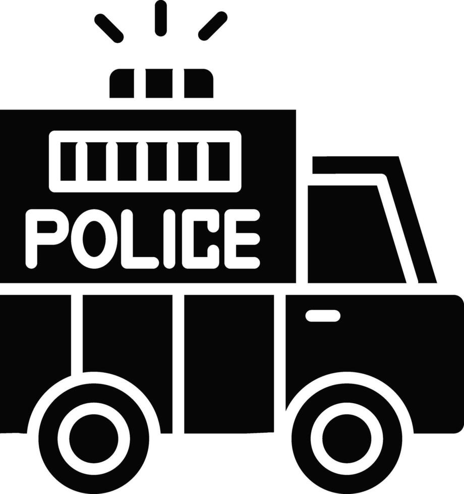 Police Van Illustration Icon vector