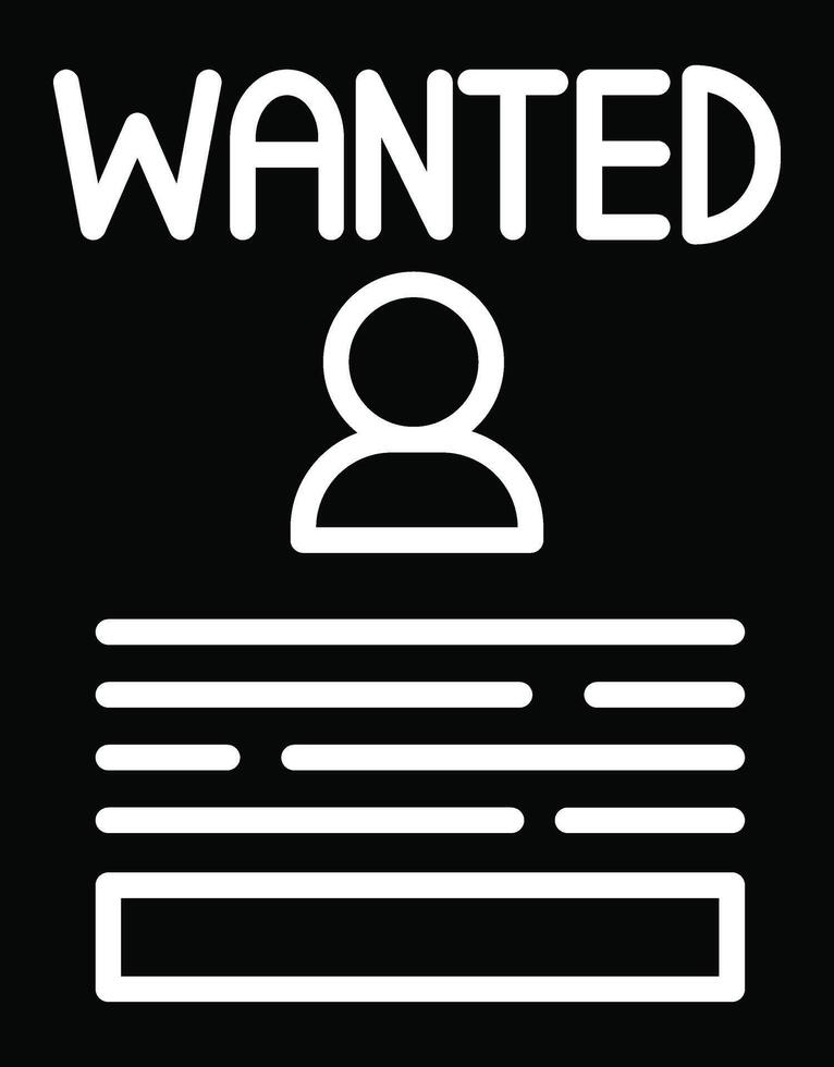 Wanted Illustration Icon vector