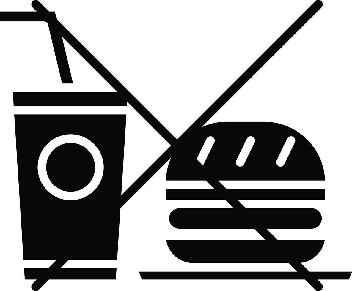 No Fast Food Illustration Icon vector