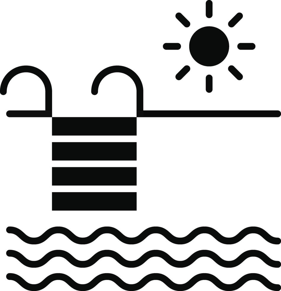 Swimming Pool Illustration Icon vector