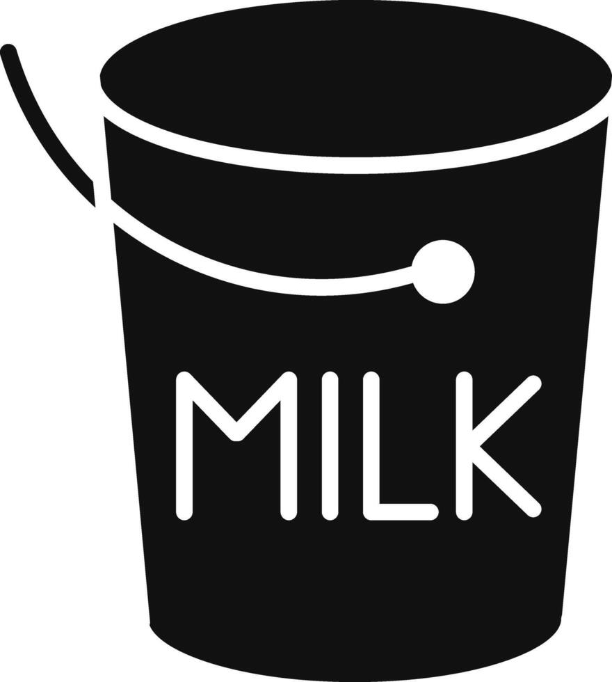 Milk Bucket Illustration Icon vector