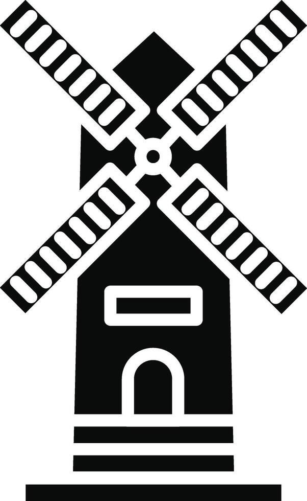 Windmill Illustration Icon vector