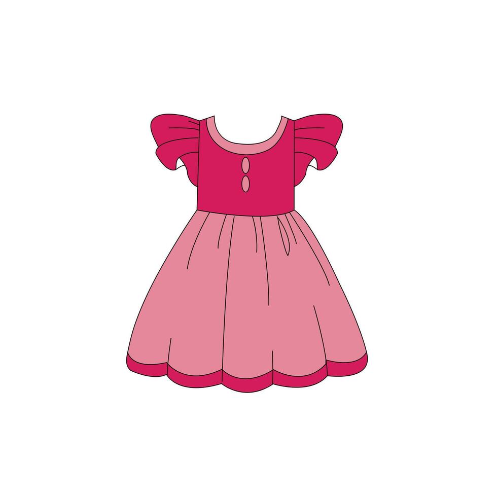 Beautiful pink dress design vector