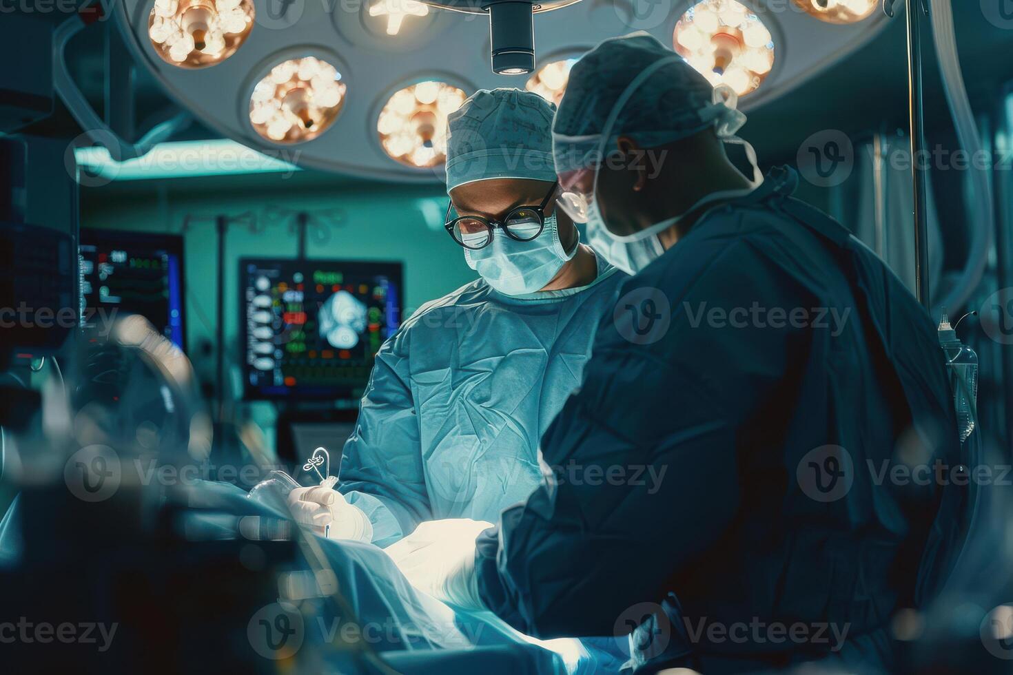 Two surgeons in the operating room photo