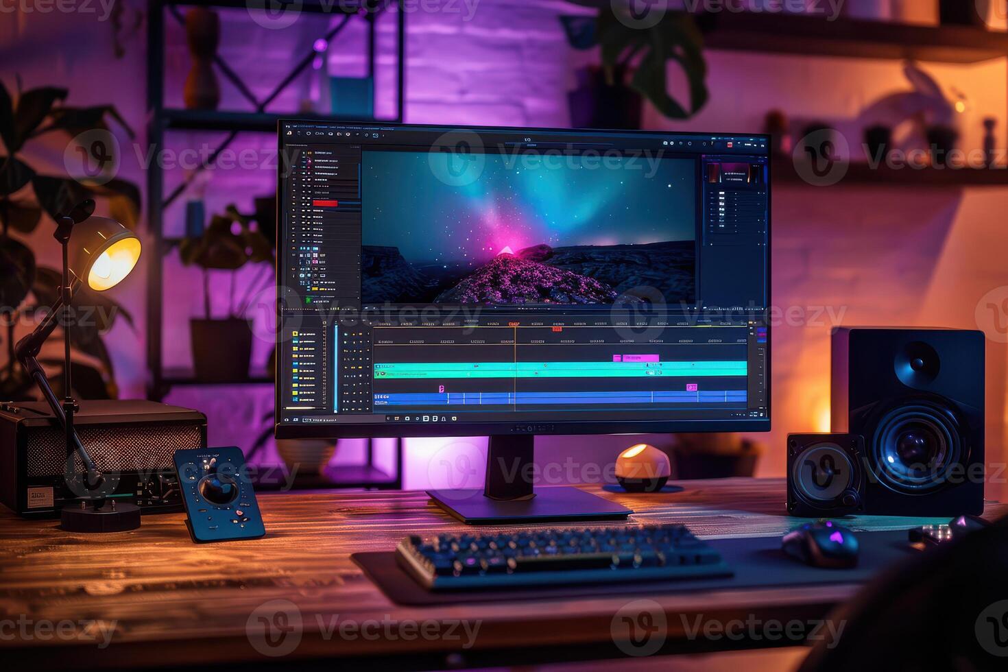 A computer screen with a keyboard and mouse on it photo