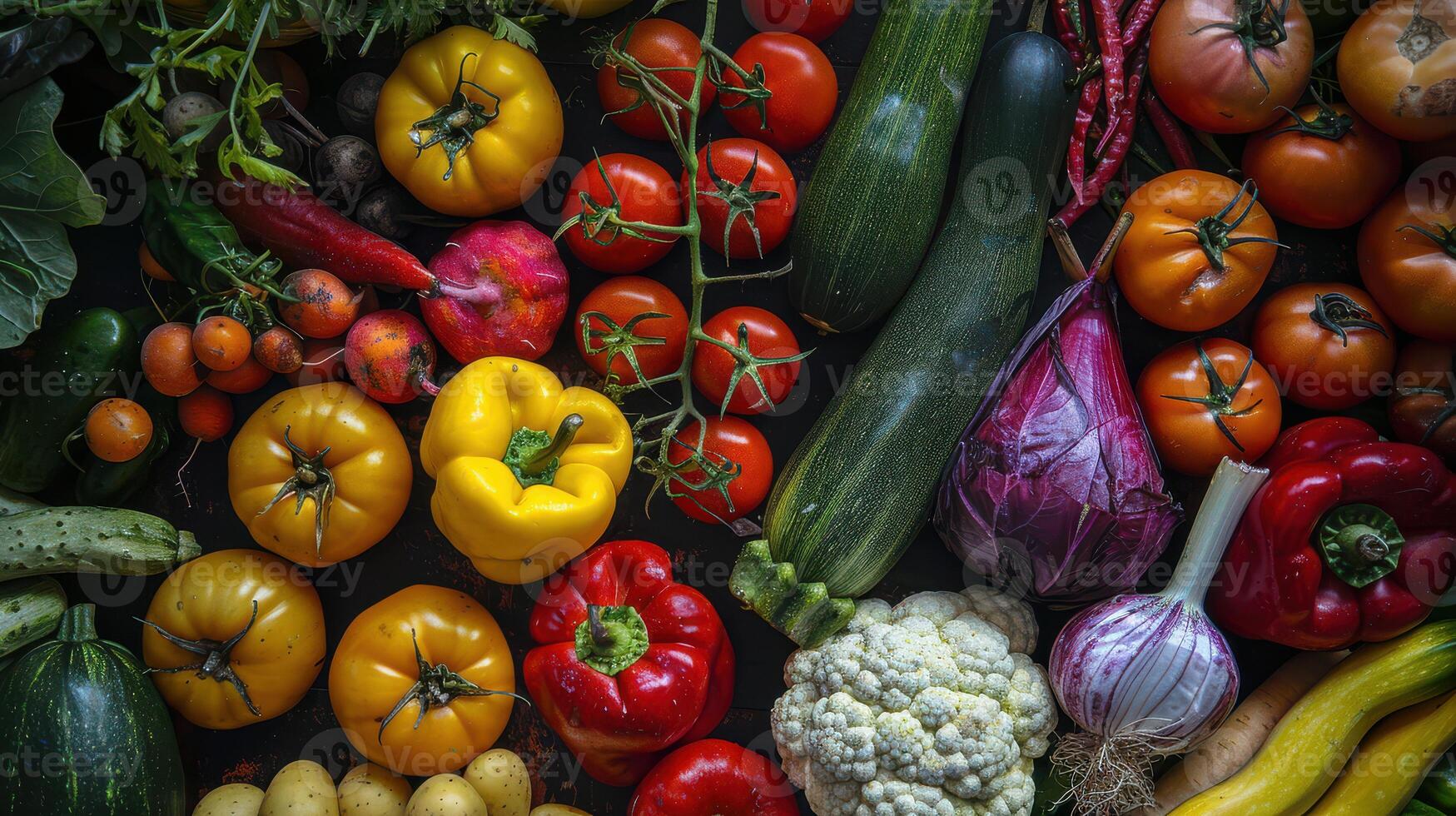 A large assortment of vegetables and fruits photo