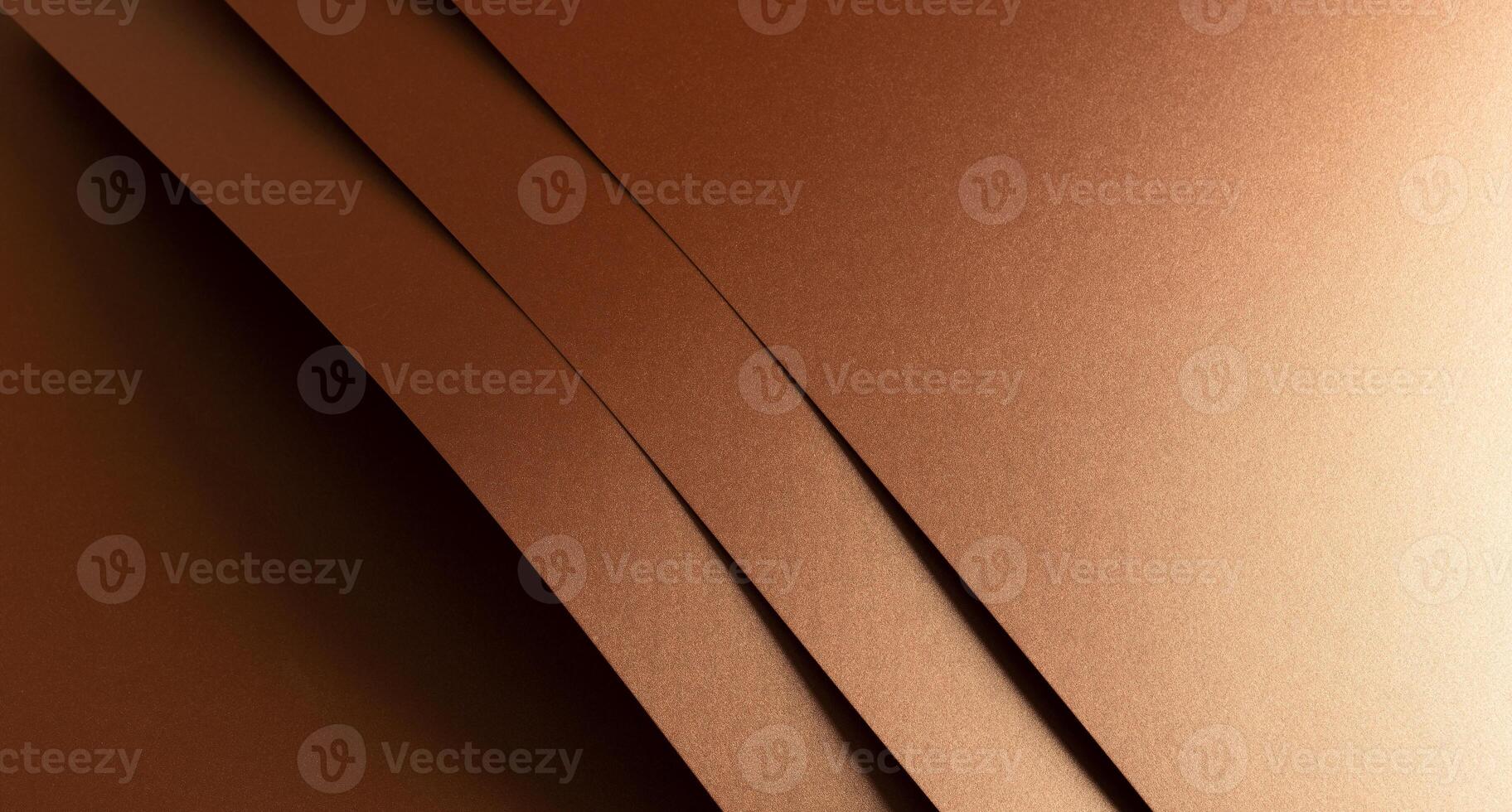 Copper metallic texture with layered folds and a smooth, reflective surface. Horizontal geometric photo