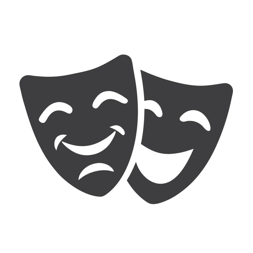 Drama and Theater Masks Silhouette Collection vector