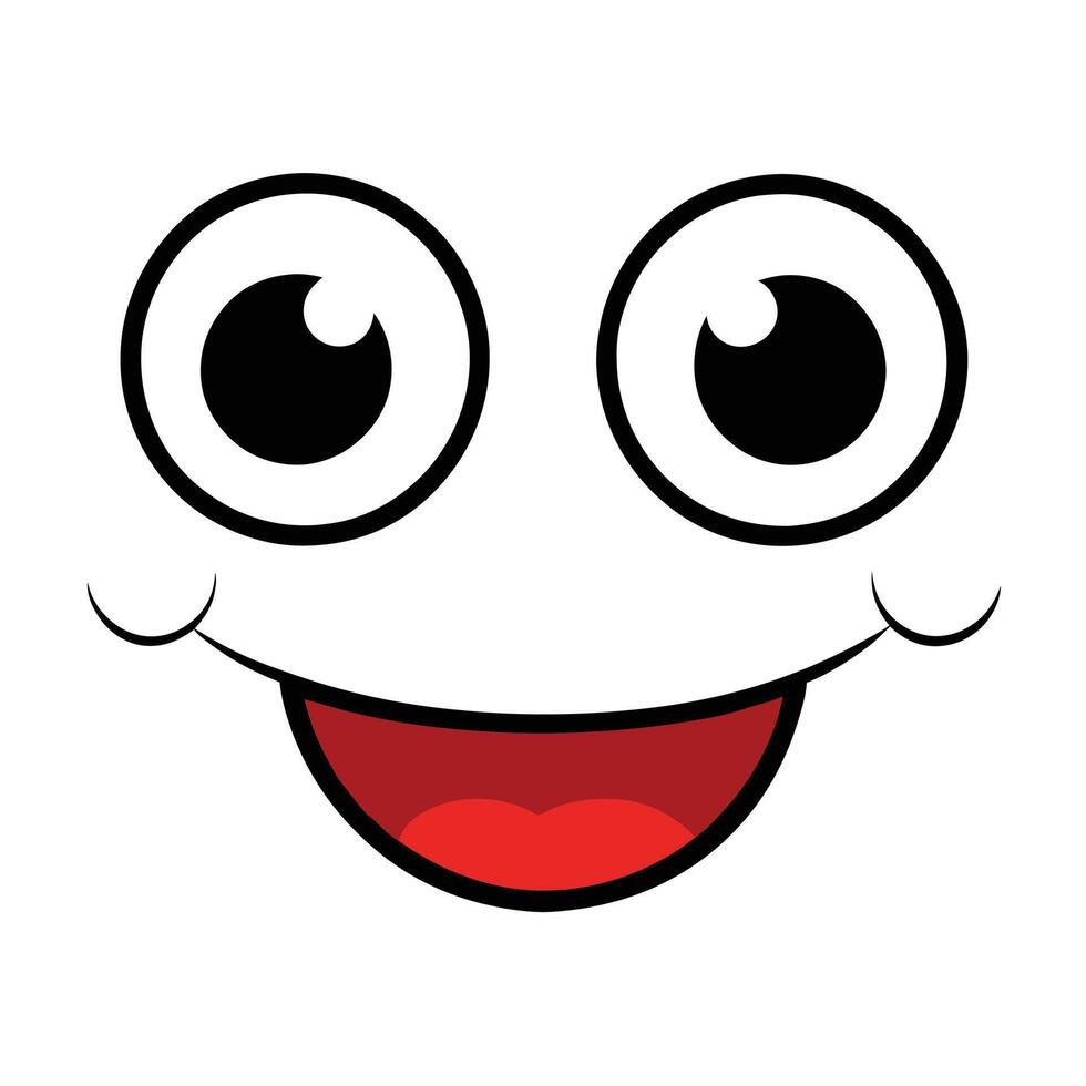 Minimalist Cartoon Face Illustration with Big Eyes vector