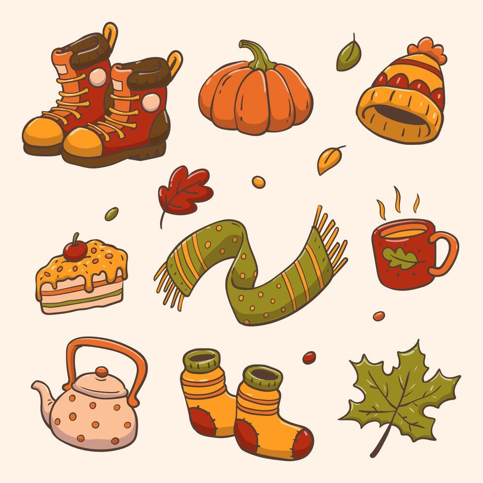 Hand Drawn Autumn Element Collection vector