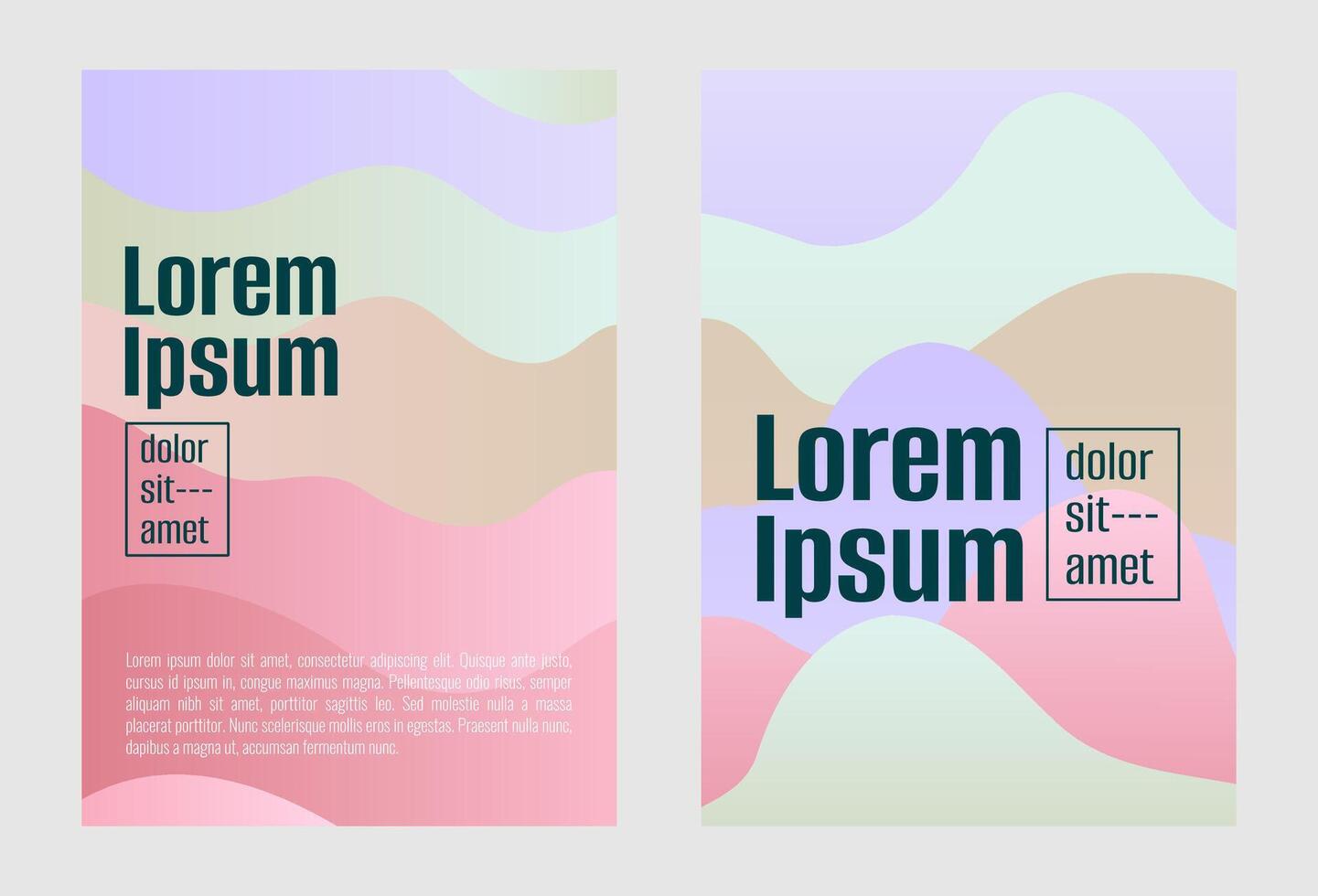 Set of flyer, cover, brochure, poster, banner and annual report design template. Liquid and fluid shape design. Wavy and curvy shapes. Abstract geometric design vector