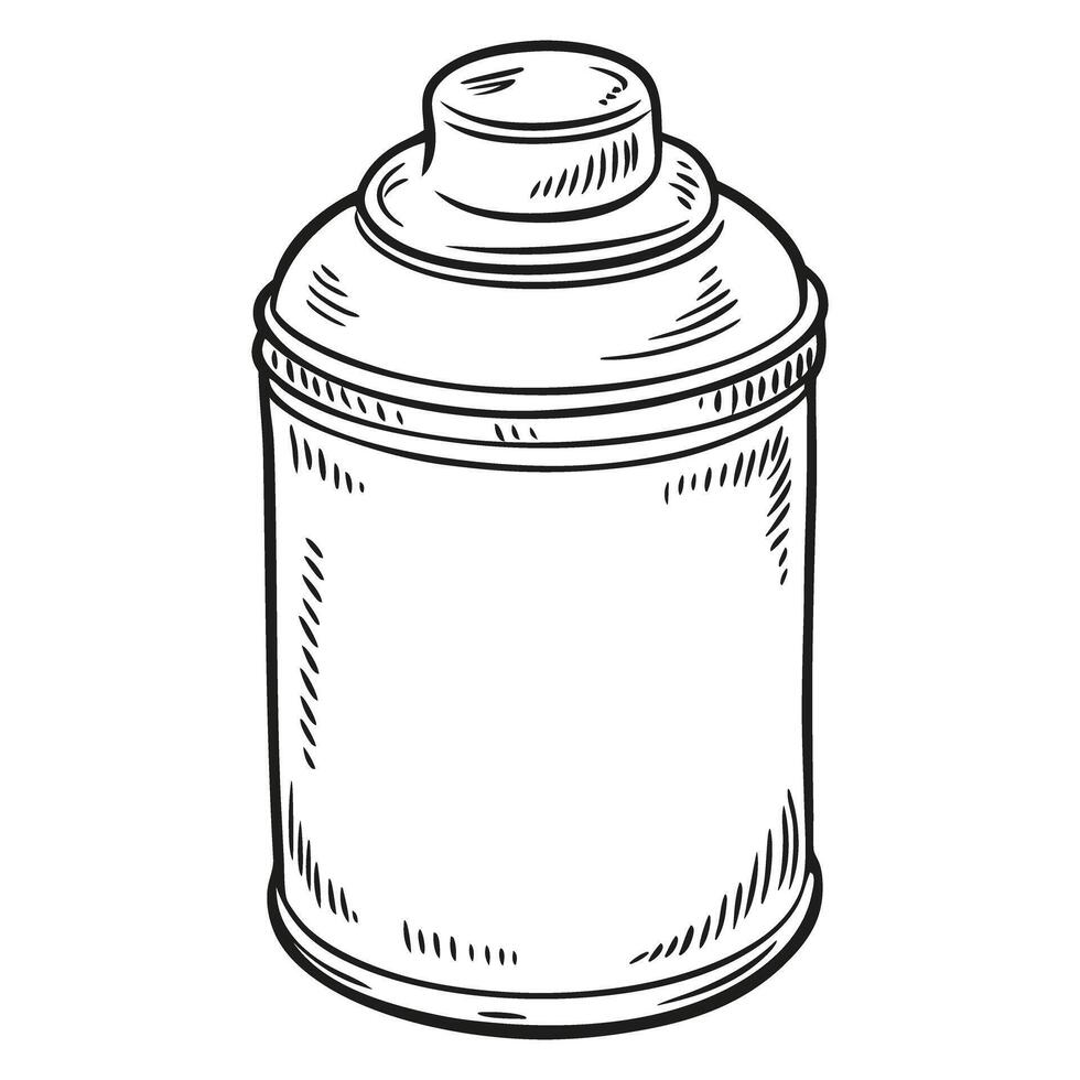 Vintage Hand-Drawn Spray Can Illustration for Creative Projects vector