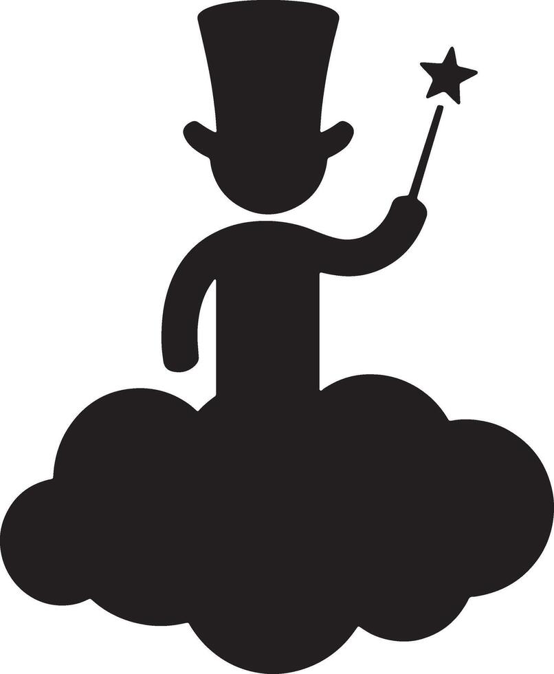 Enchanting Silhouette Magicians Showcase their Mystical Gestures vector