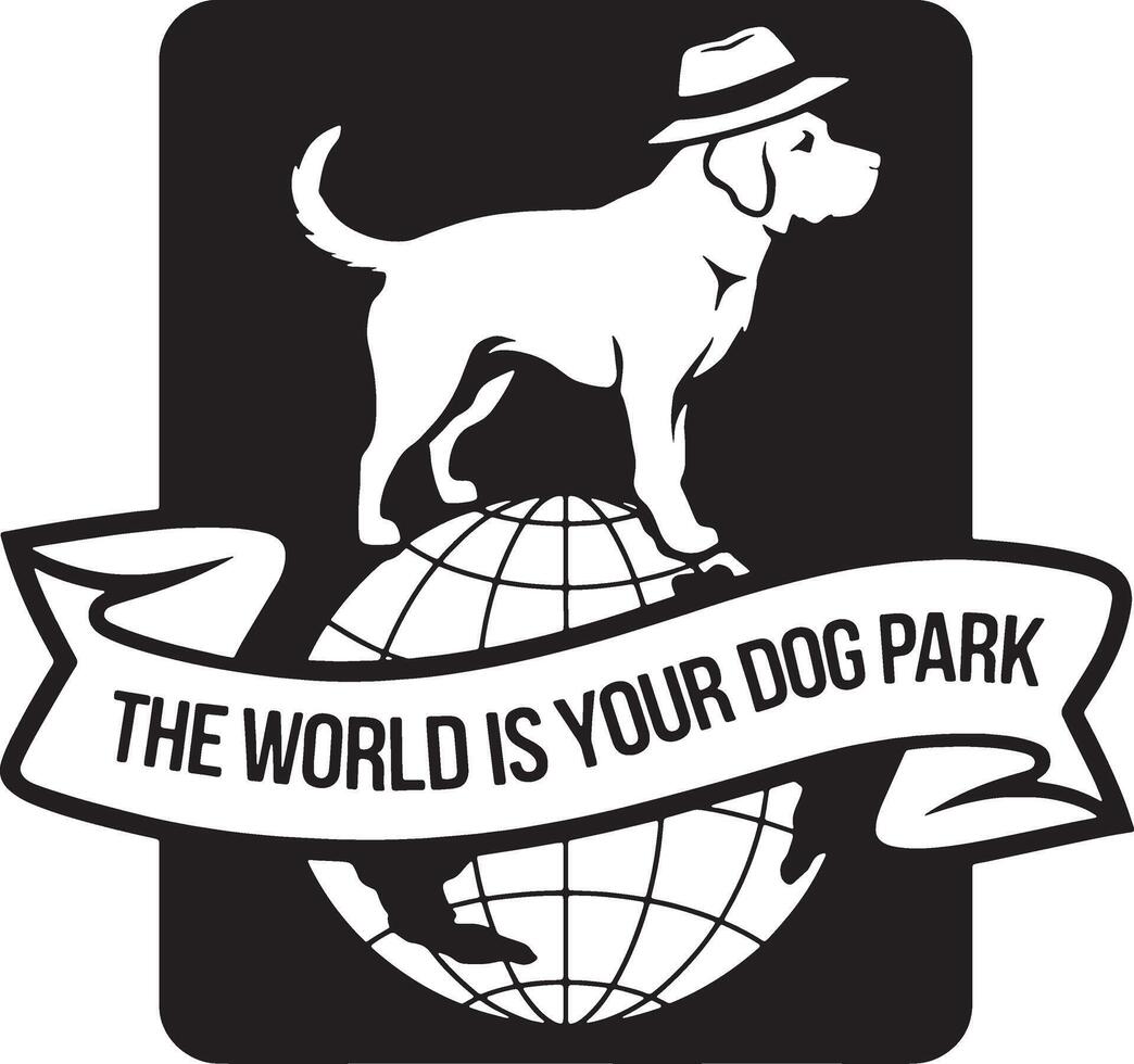The worlr is your dog park silhouette vector