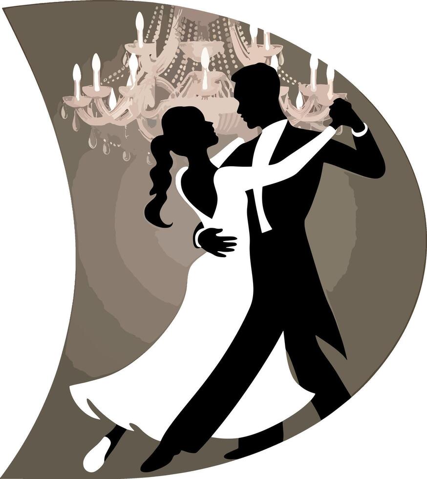 Fluid Footwork Dance Logo Icon Elegant Elevation Iconic Couple Mark vector