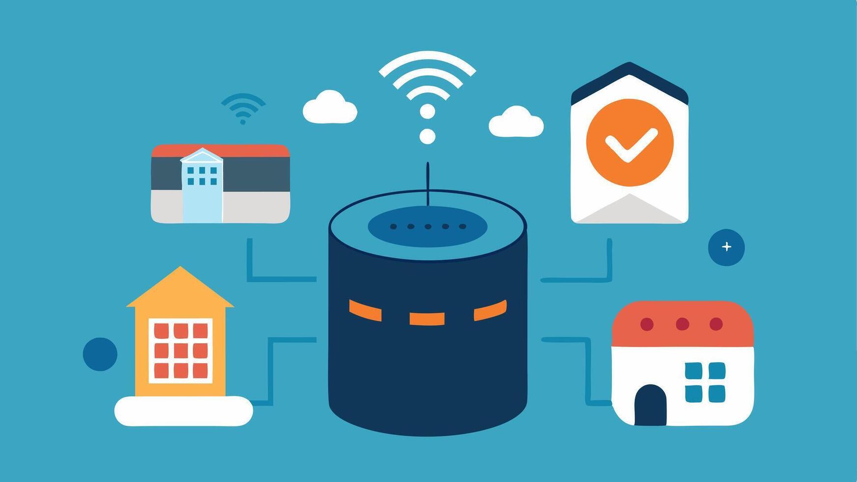VoiceControlled Home Devices A smart home device responding to voice commands indicating insurance support for voicecontrolled technology for individuals with disabilities.. vector