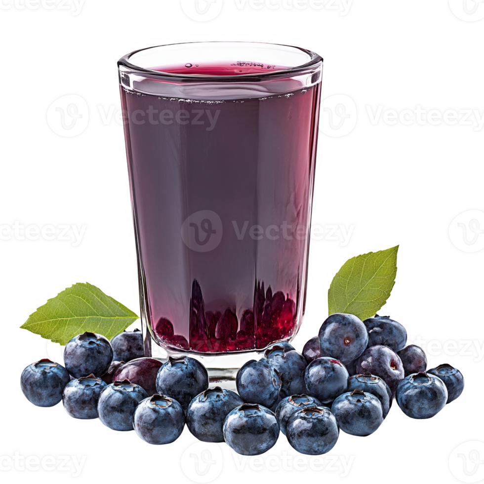 Refreshing Blueberry Juice in a Glass transparent background png