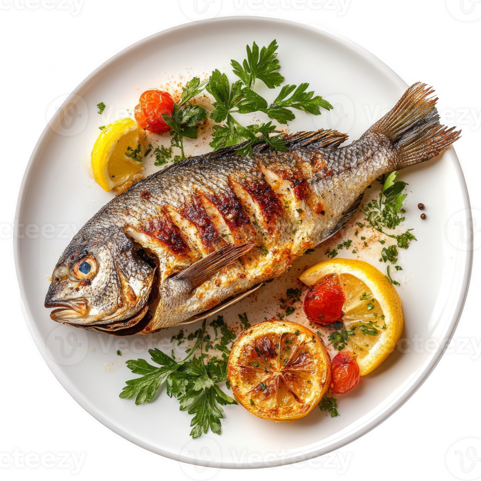 Healthy Oven Baked Fish transparent background png