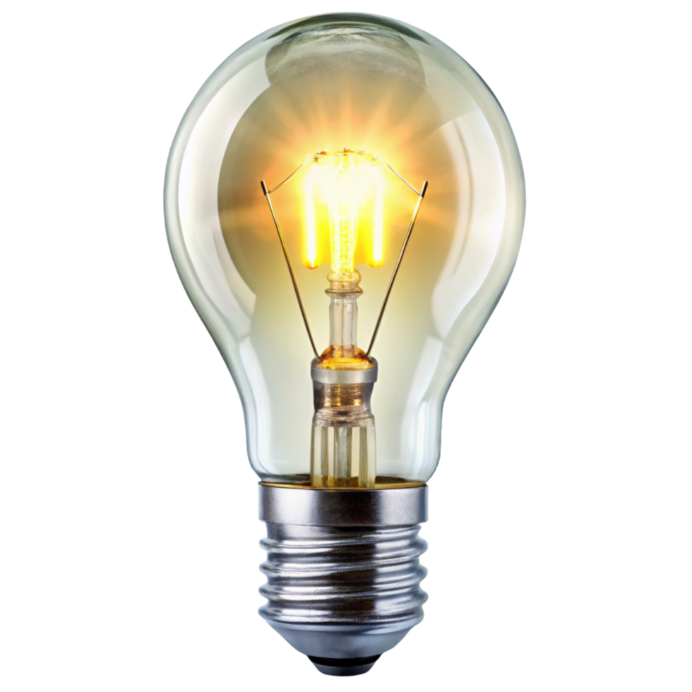 A light bulb with a glowing light inside png