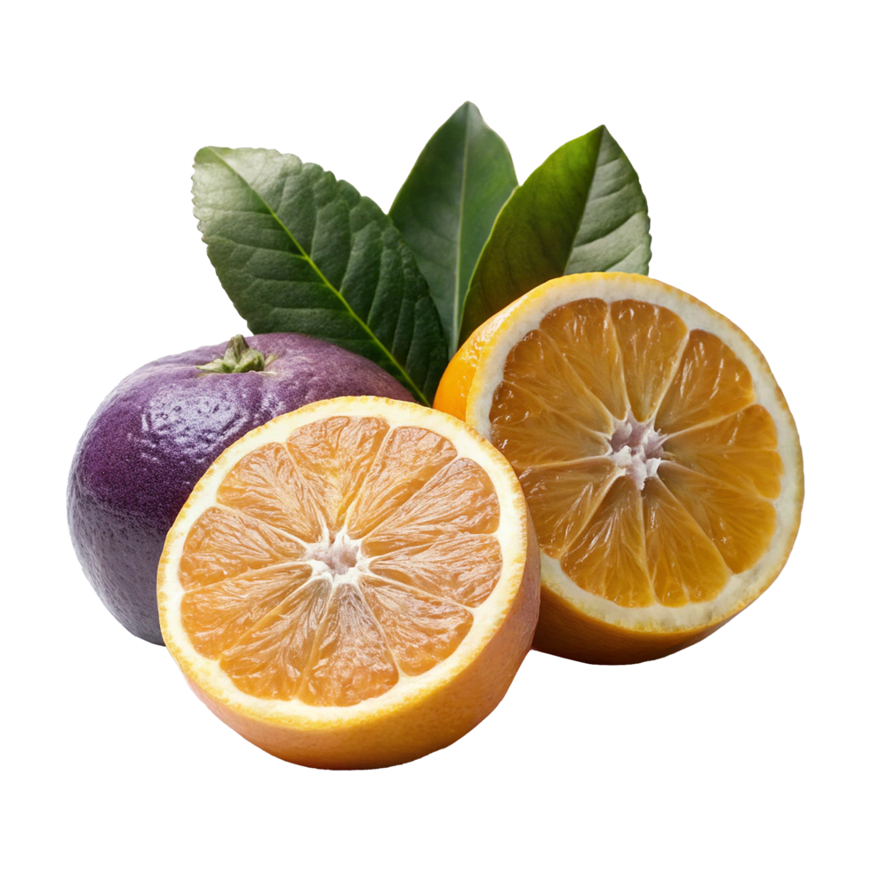 A bunch of oranges and a half of an orange png