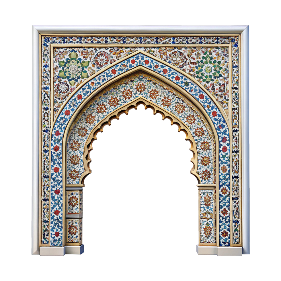 An ornate archway with colorful designs png