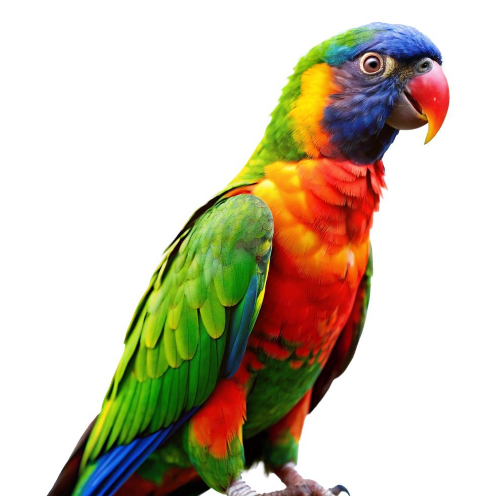 A colorful parrot is standing on a branch png