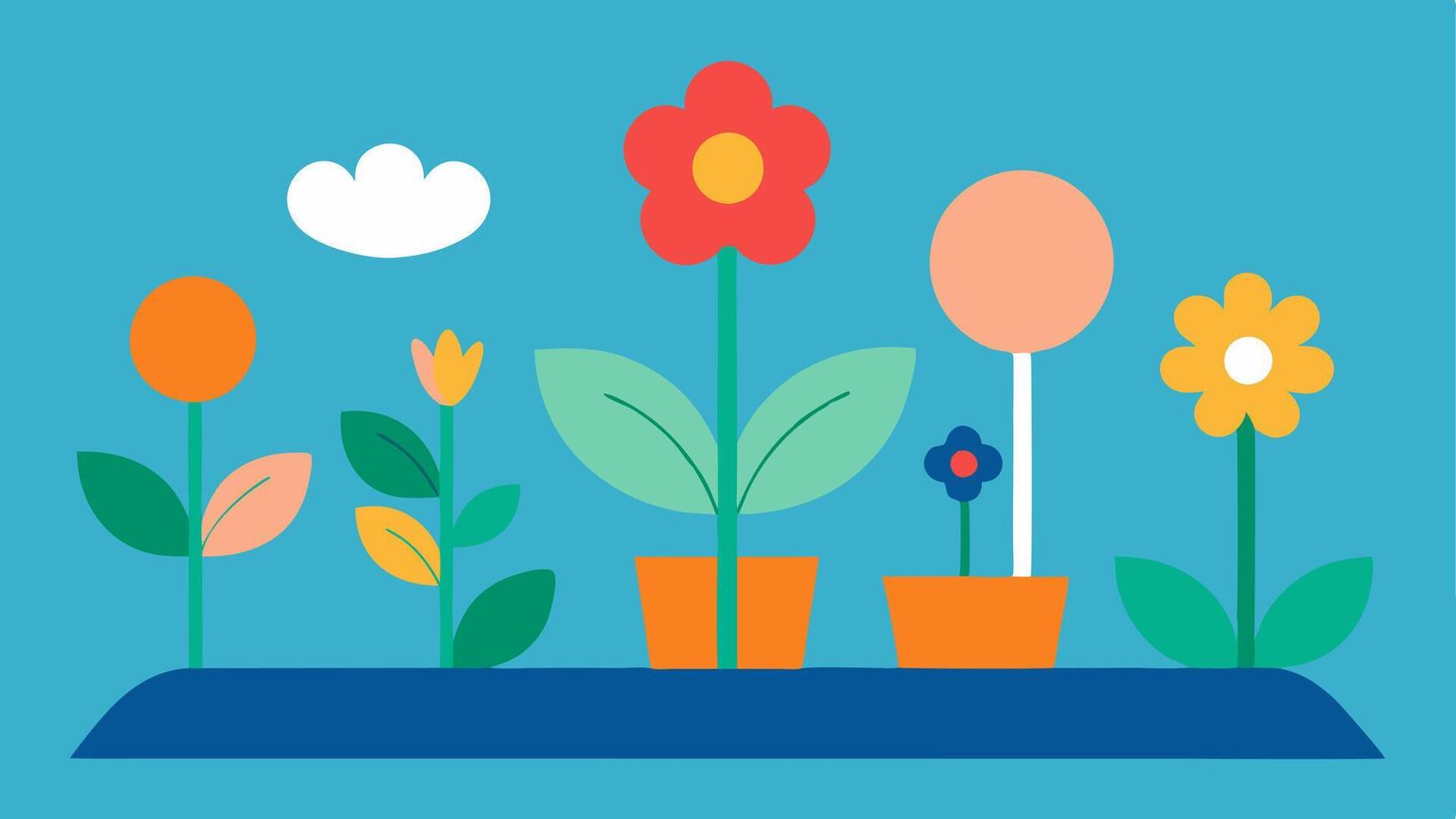 Inspiration and Growth A flowerbed where different types of flowers symbolize the stories of people with disabilities blooming representing growth through storytelling.. vector