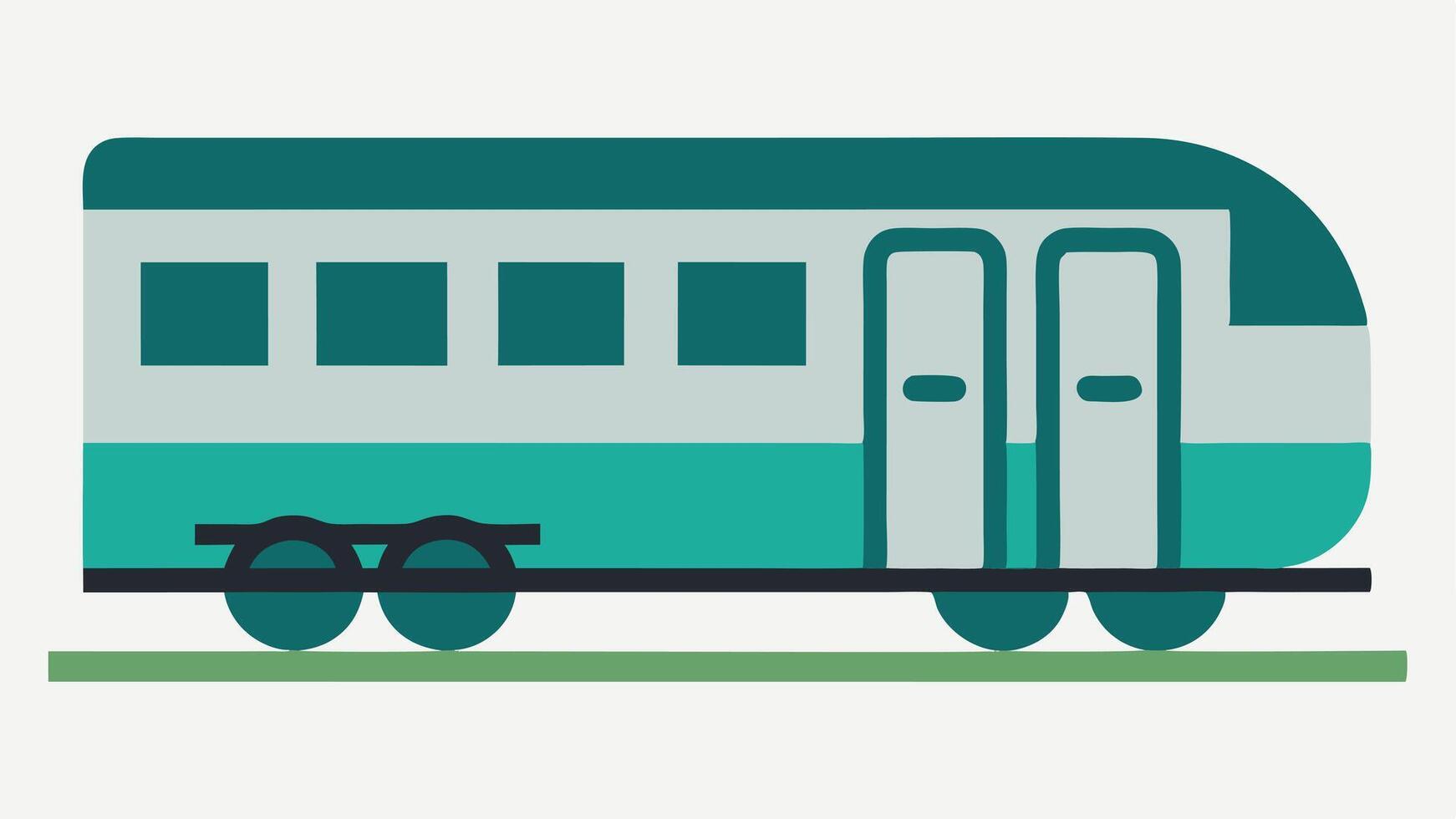 Train with Accessible Features A side view of a train car that has spacious areas and designated spots for wheelchairs with a pictogram highlighting accessibility features. vector