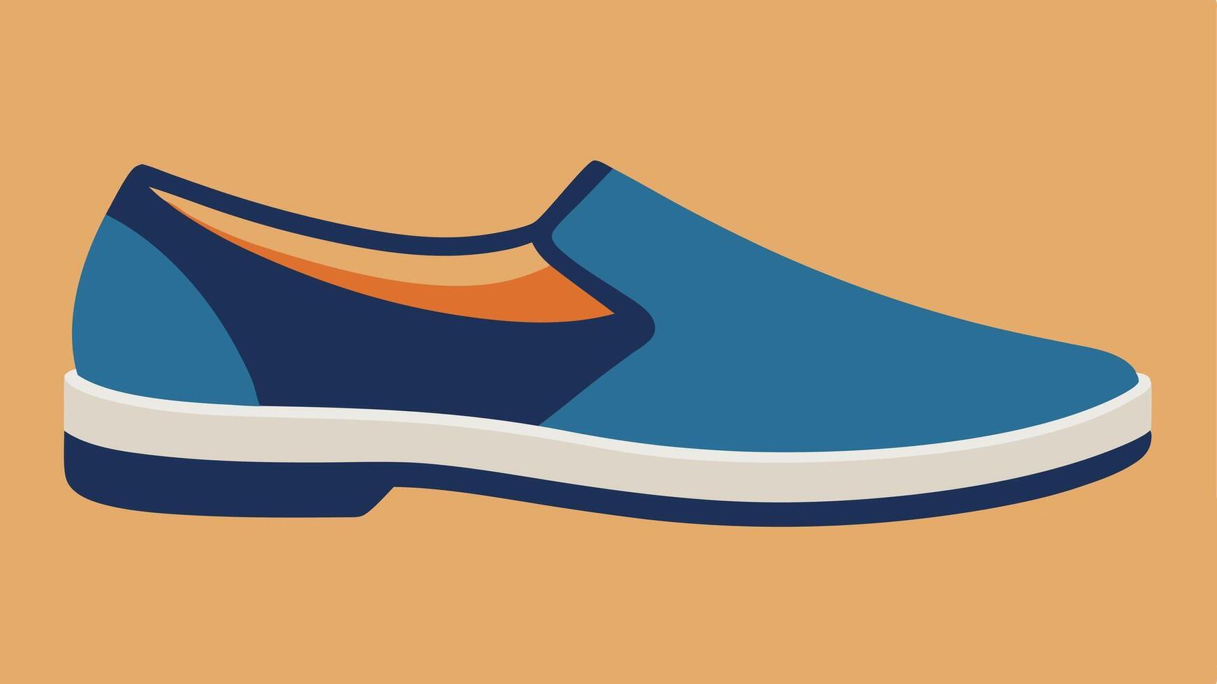 SlipOn Design A pair of sleek slipon shoes featuring a wide opening and elastic bands for easy access set against a plain background to highlight comfort and convenience.. vector