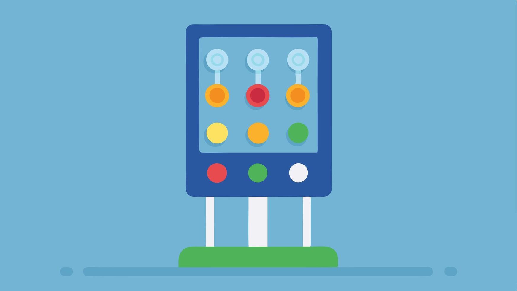 Interactive Sensory Board A vertical board equipped with lights buttons and various movable parts allowing for tactile interaction and cognitive stimulation through play.. vector