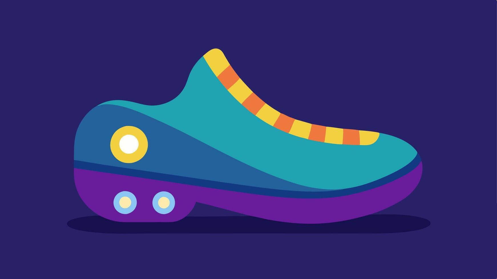 LightUp Features A playful representation of shoes with builtin LED lights along the sole appealing to children and caregivers alike for visibility and fun.. vector