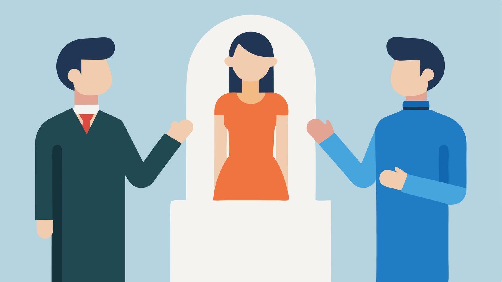 Sign Language Interpreter A illustration of a sign language interpreter positioned near the couple during the ceremony ensuring clear communication for all attendees.. vector