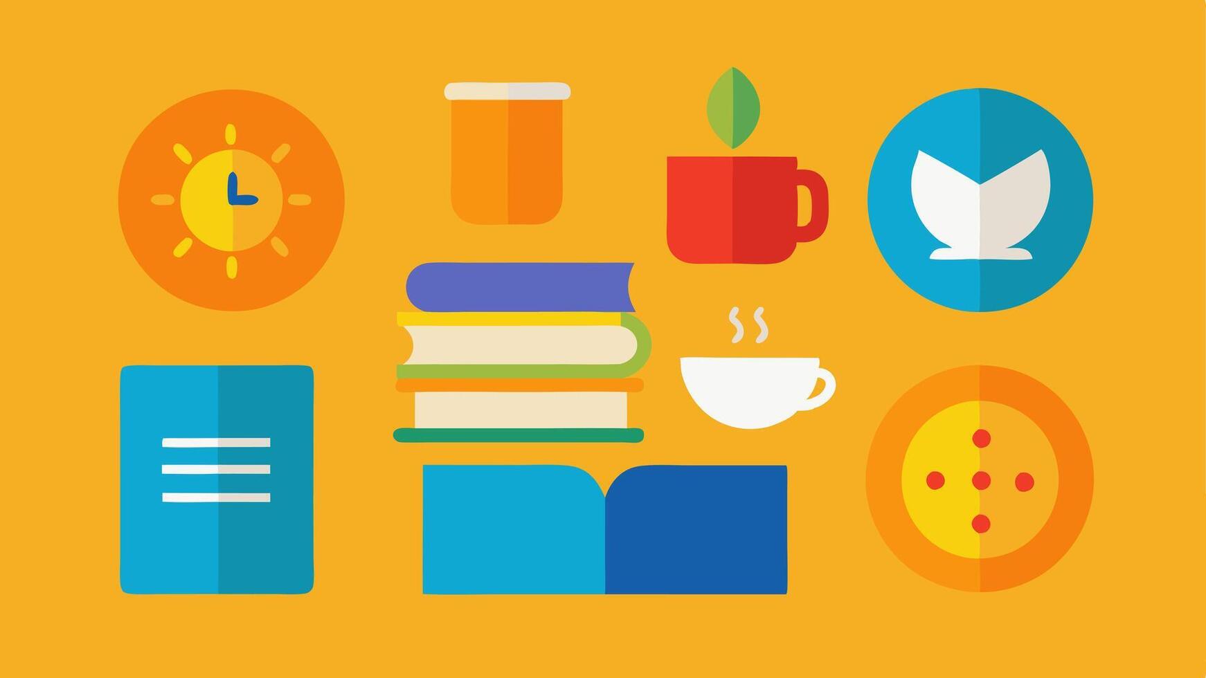 Visual Schedule A brightly colored chart showing a series of simple icons depicting daily activities arranged in a clear sequence such as a sun for waking up a plate for breakfast. vector