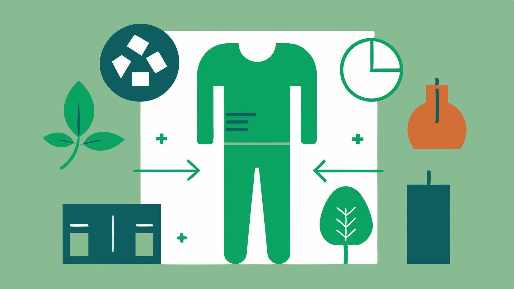 Sustainable Fashion Section A designated section showcasing adaptive clothing made from sustainable materials featuring symbols of ecofriendliness and accessibility to promote. vector