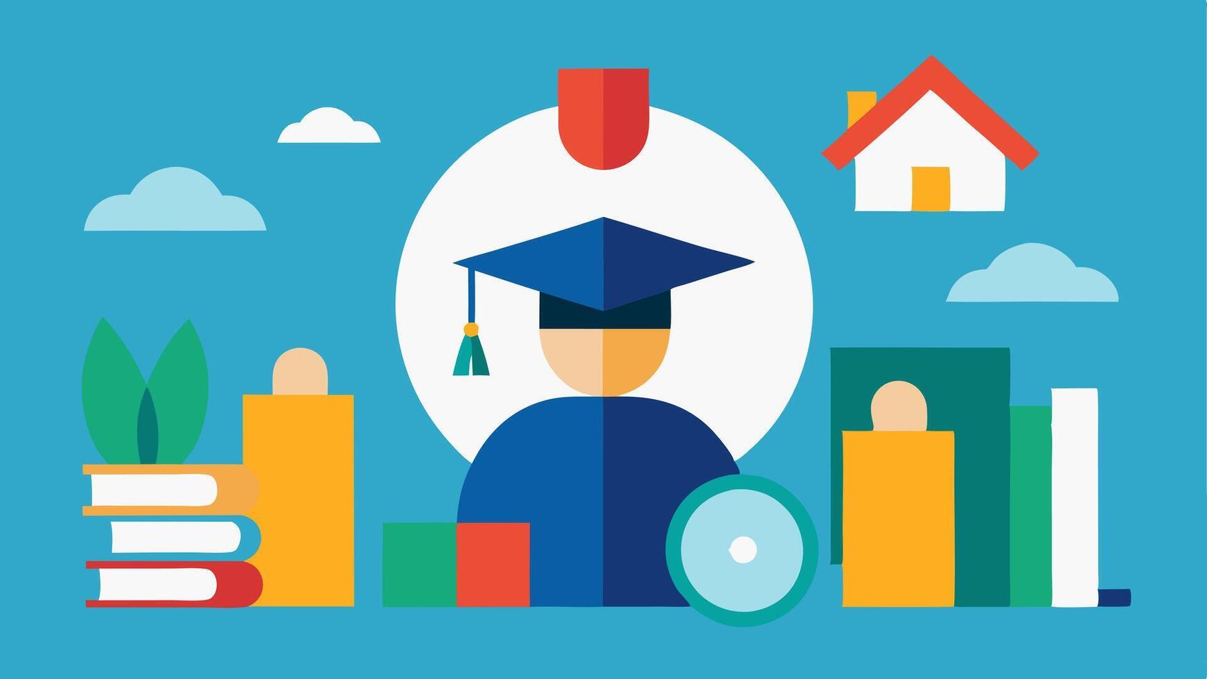 These descriptions create a vision of an inclusive higher education environment tailored to support all students particularly those with disabilities.. vector