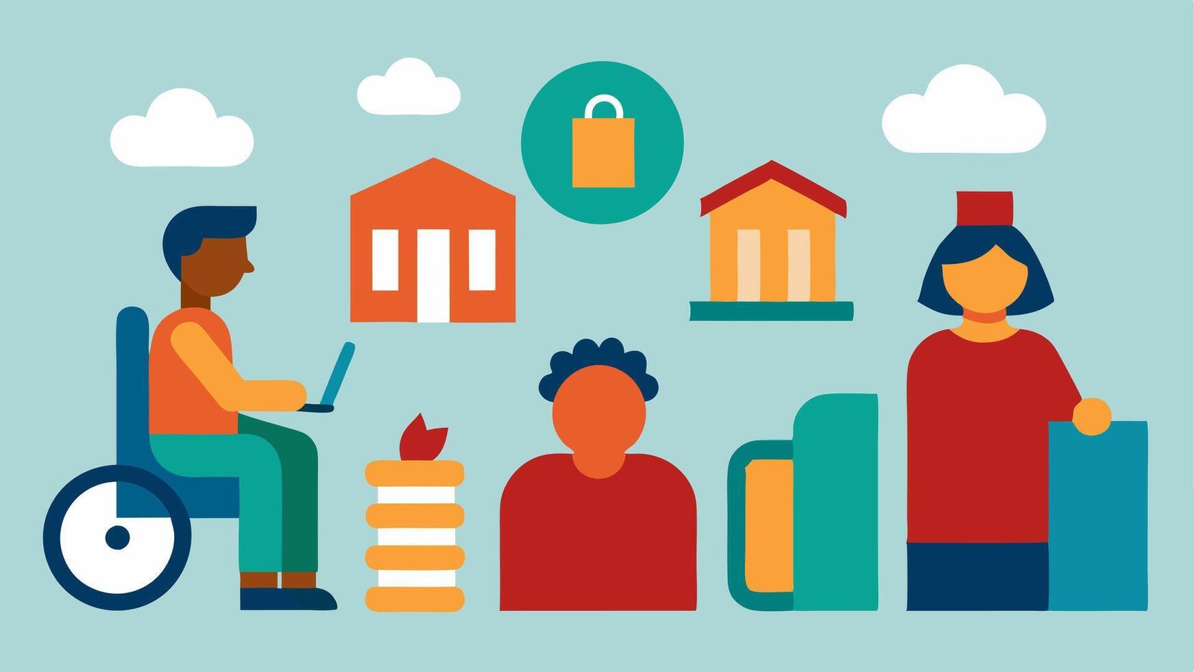 These illustrations can serve to visually represent the concept of inclusive libraries and their commitment to accessibility for all patrons.. vector